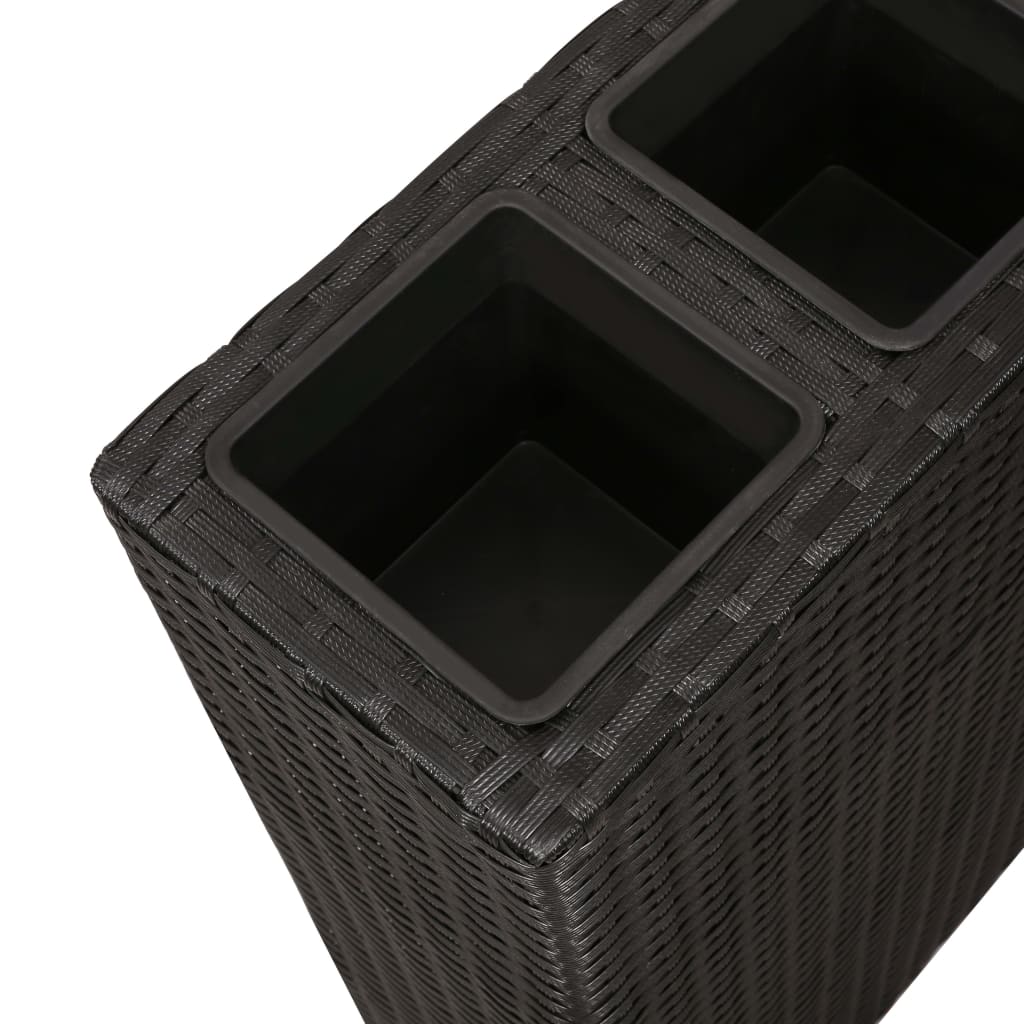 vidaXL Høybed med 4 potter 2 stk polyrotting svart