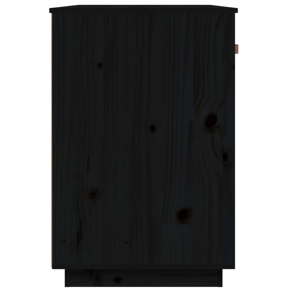 vidaXL Skrivebord svart 95x50x75 cm heltre furu