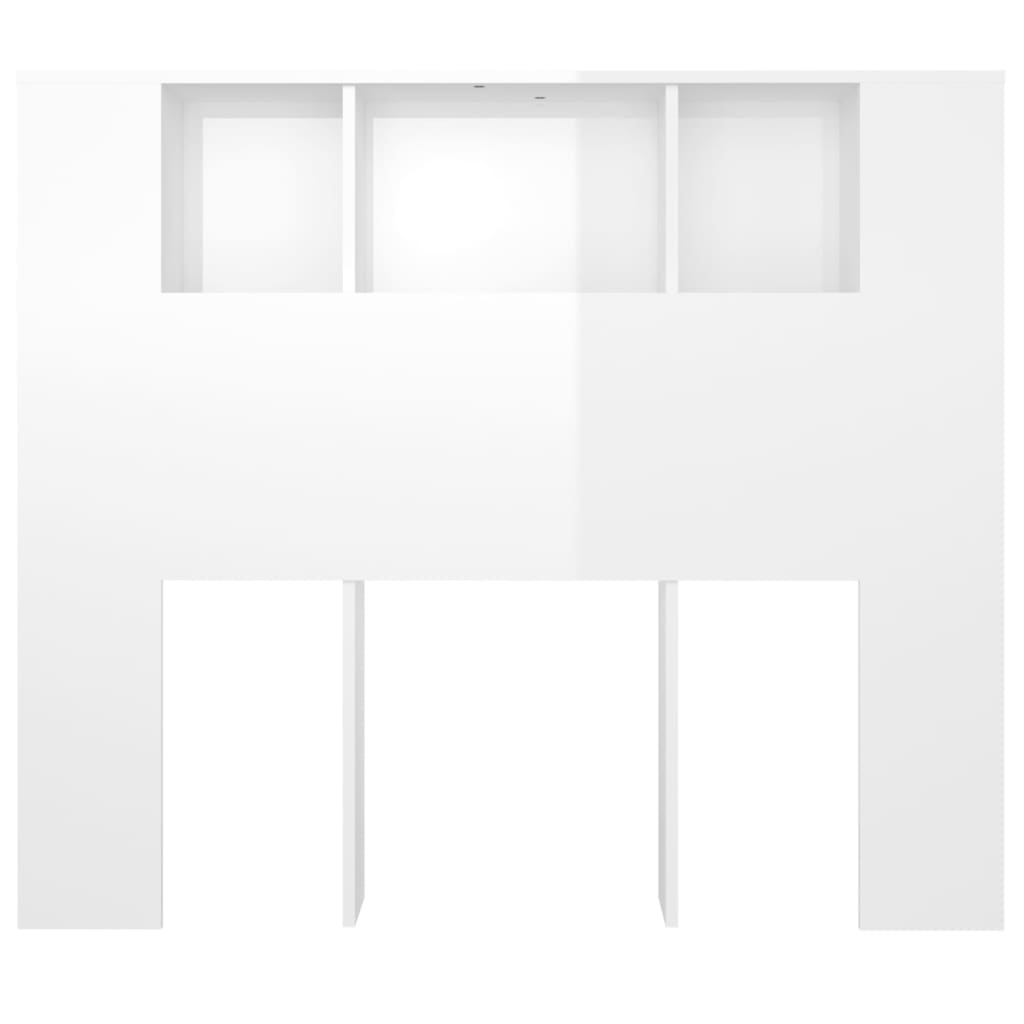 vidaXL Sengegavlskap høyglans hvit 120x18,5x102,5 cm