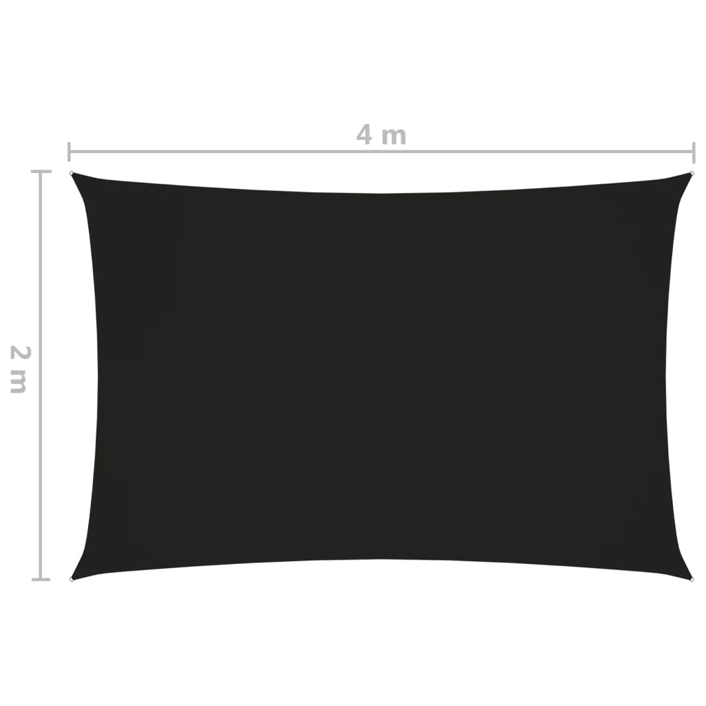 vidaXL Solseil oxfordstoff rektangulær 2x4 m svart