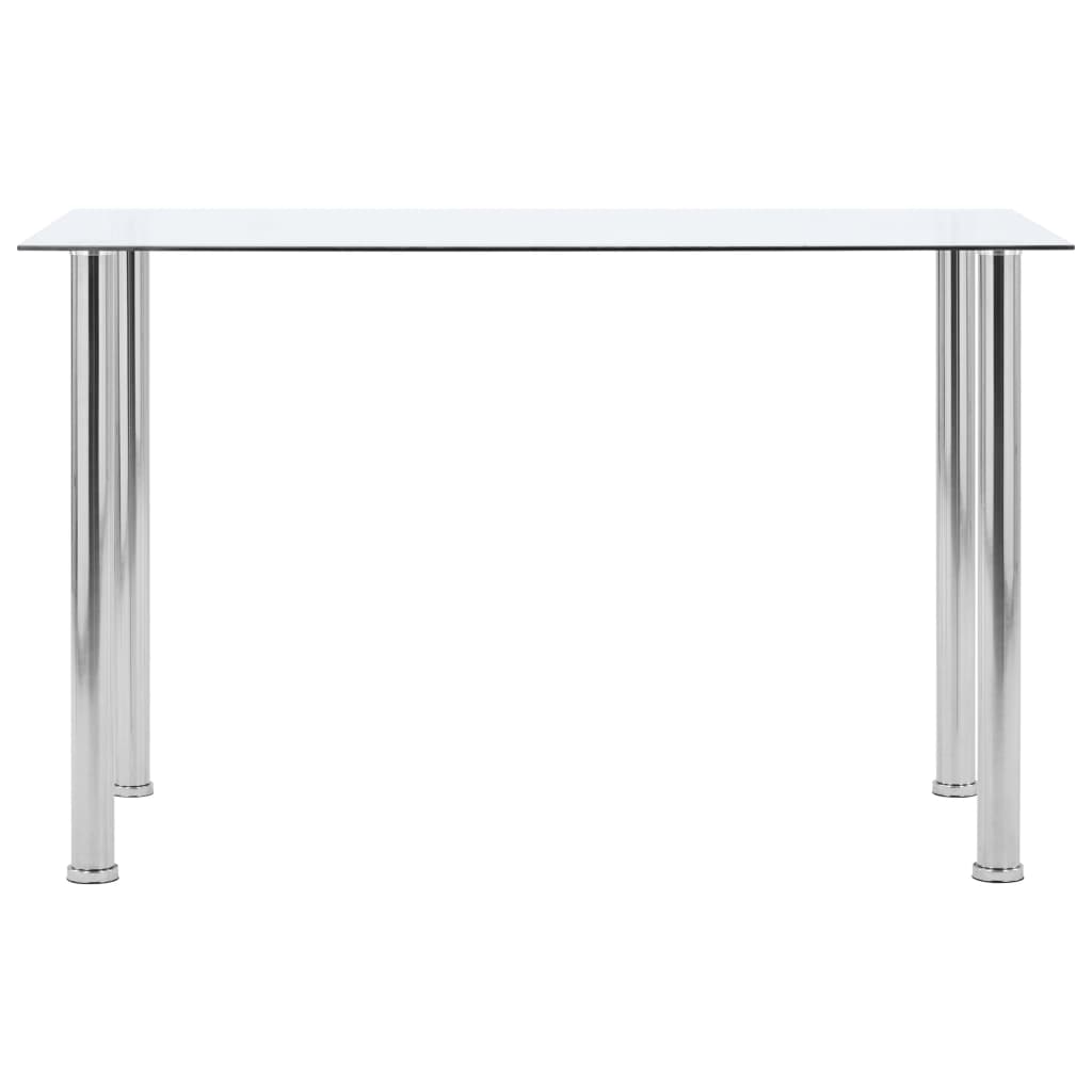 vidaXL Spisebord gjennomsiktig 120x60x75 cm herdet glass