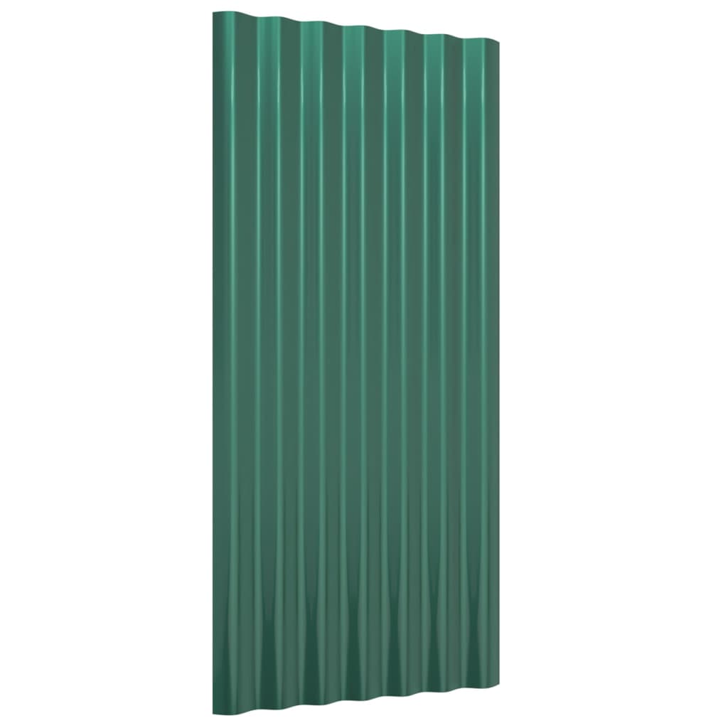 vidaXL Takpaneler 12 stk pulverlakkert stål grønn 80x36 cm