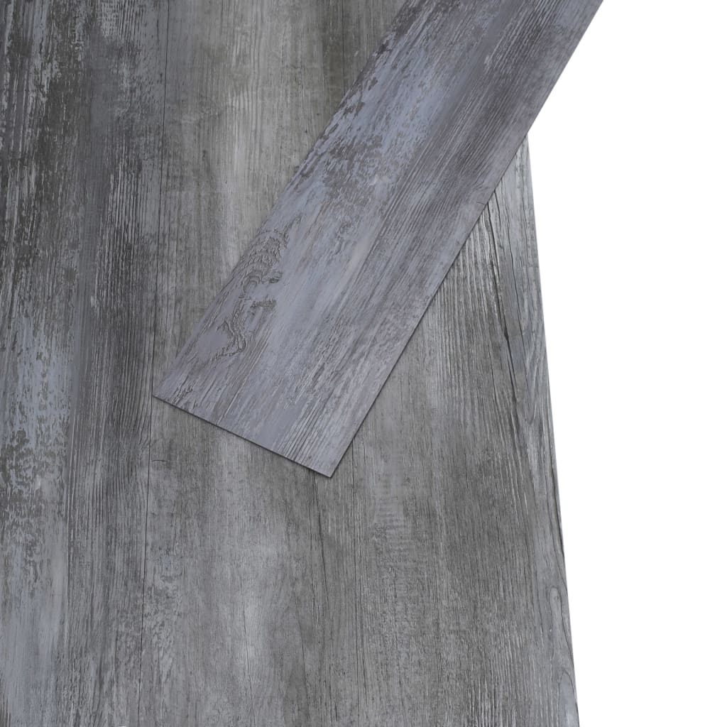 vidaXL Selvklebende PVC-gulvplanker 5,21 m² 2 mm skinnende grå