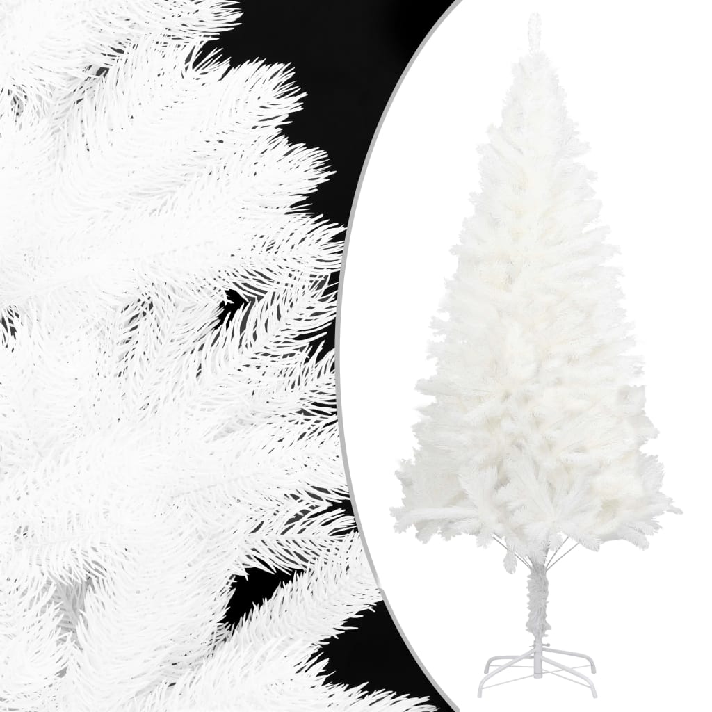 vidaXL Forhåndsbelyst kunstig juletre med kulesett hvit 210 cm