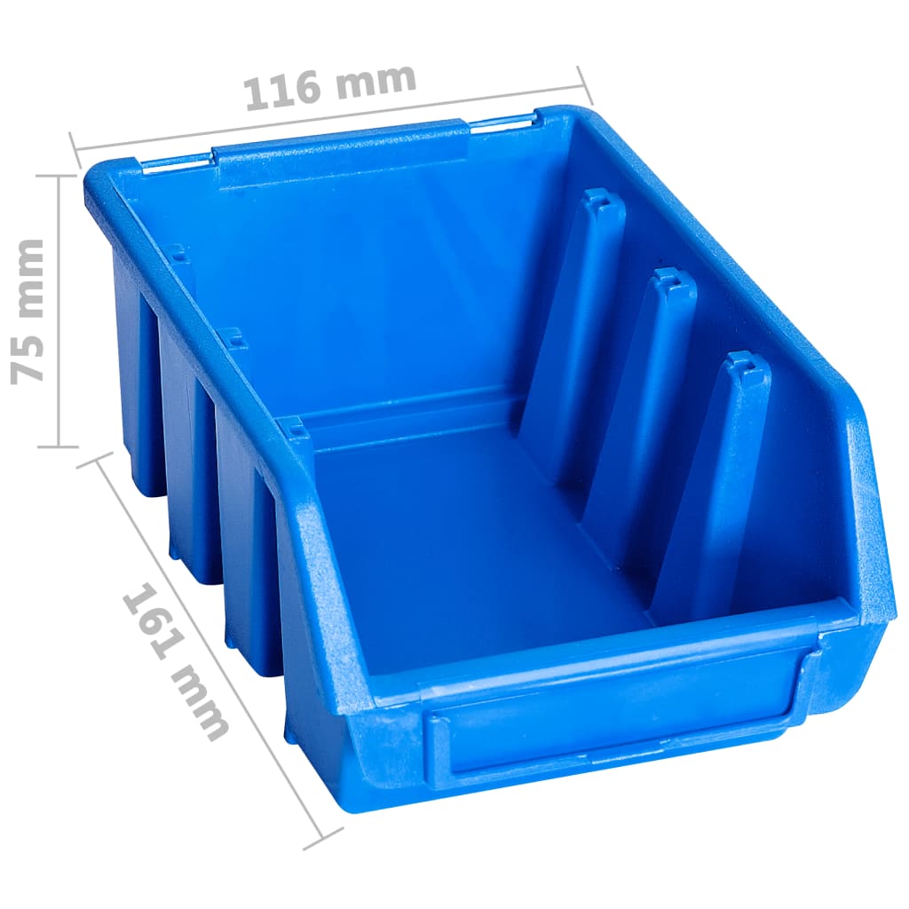 vidaXL Oppbevaringsbokser stablebare 20 stk blå plast