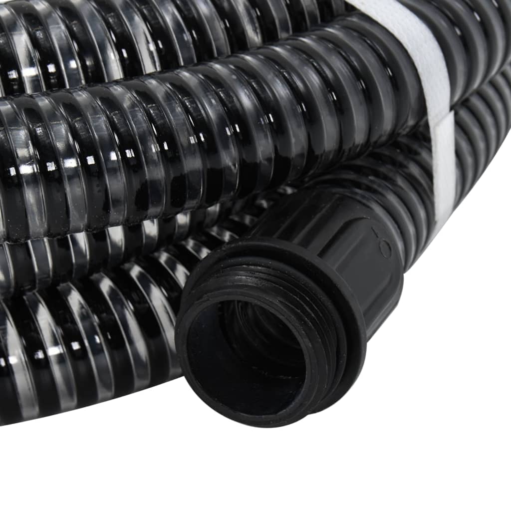 vidaXL Sugeslange med messingkoblinger svart 1,1" 15 m PVC
