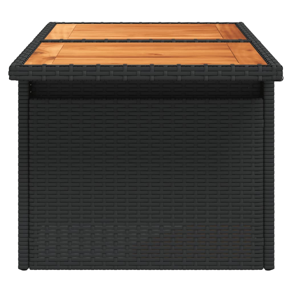 vidaXL Hagebord svart 100x55x73 cm polyrotting og akasie