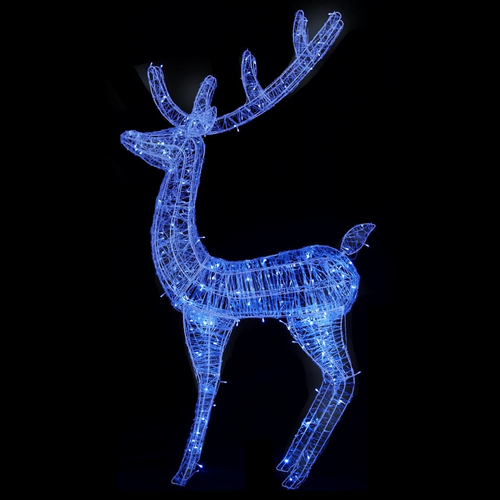 vidaXL Julereinsdyr XXL akryl 250 LED 3 stk 180 cm blå