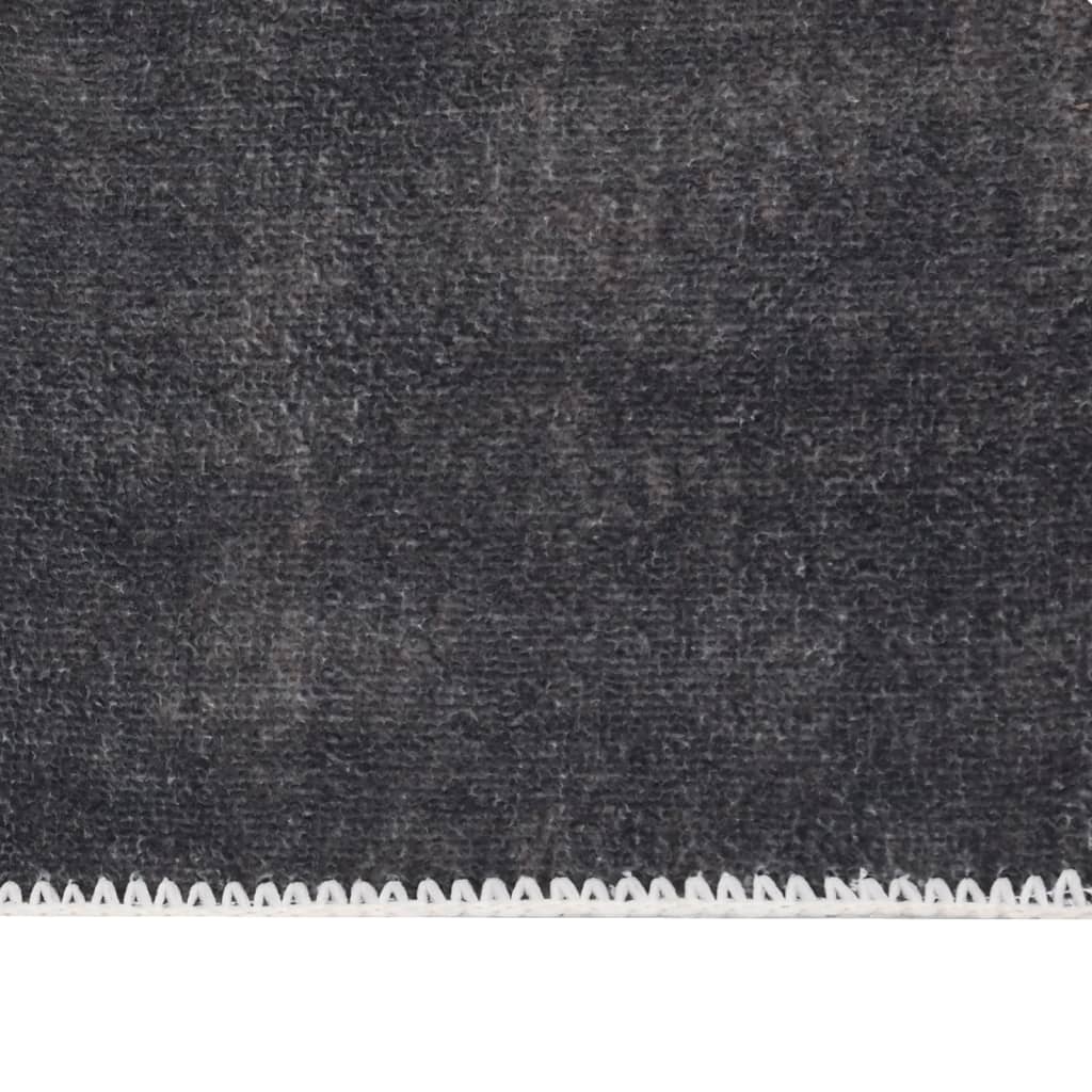 vidaXL Vaskbart og sammenleggbart teppe 140x200 cm antrasitt polyester
