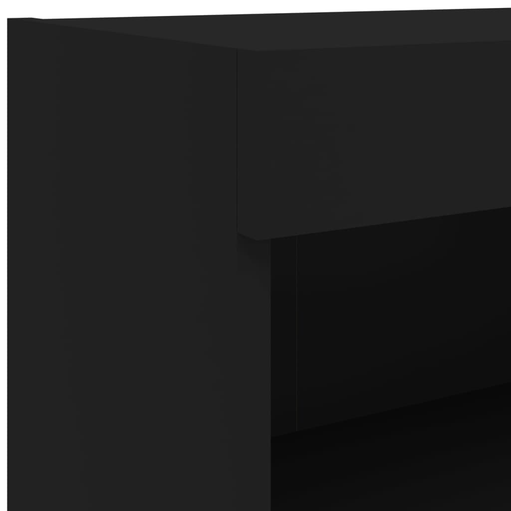 vidaXL Vegghengte TV-benker med LED 7 stk svart