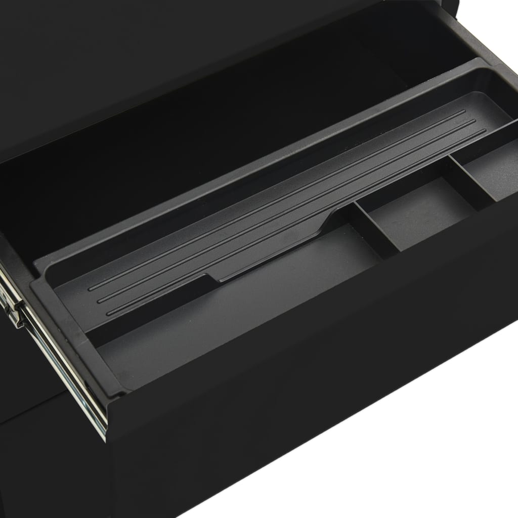 vidaXL Mobilt arkivskap svart 39x45x60 cm stål