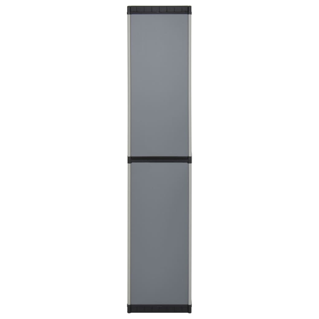 vidaXL Oppbevaringsskap til hage med 3 hyller grå og svart 34x40x168