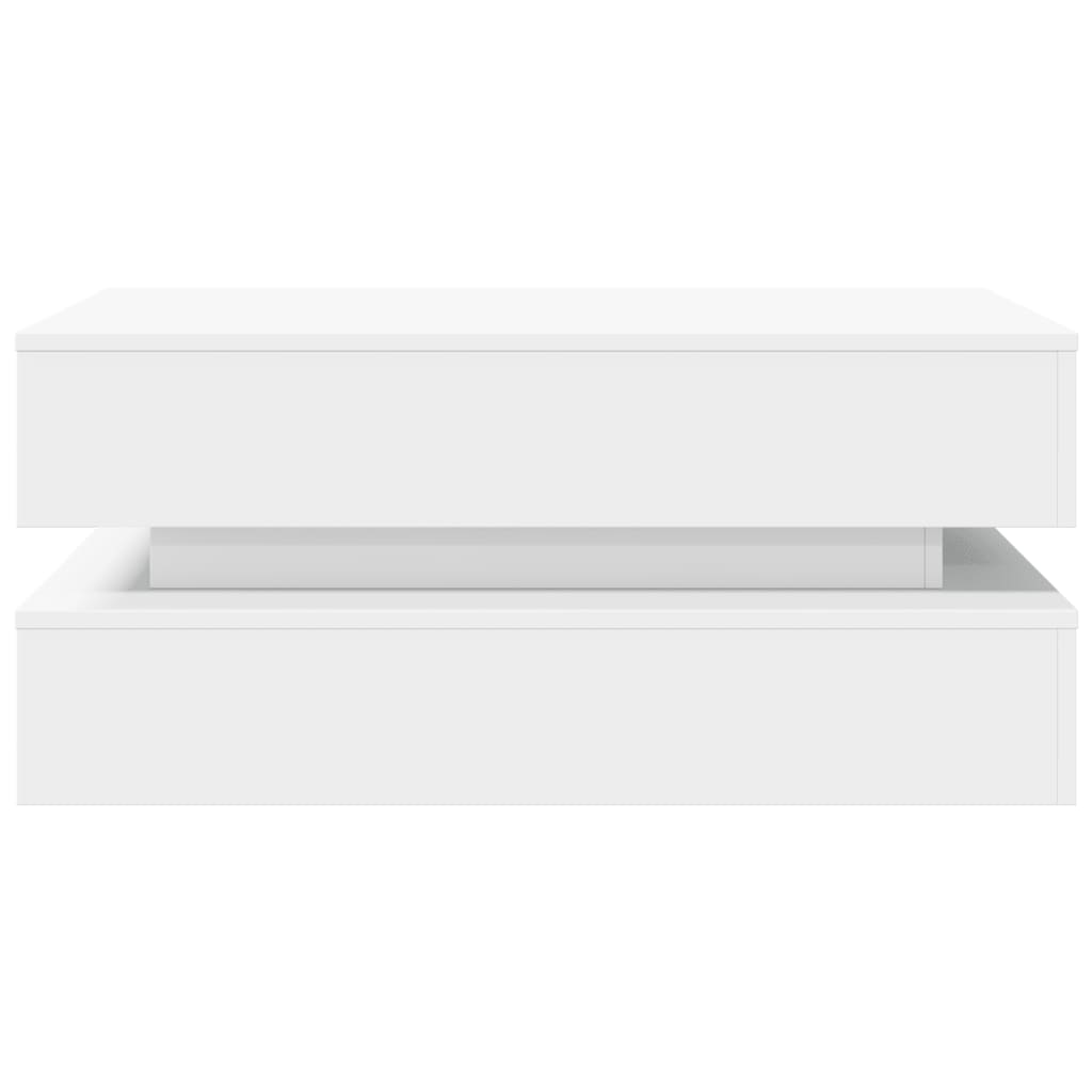 vidaXL Salongbord med LED-lys hvit 90x50x40 cm