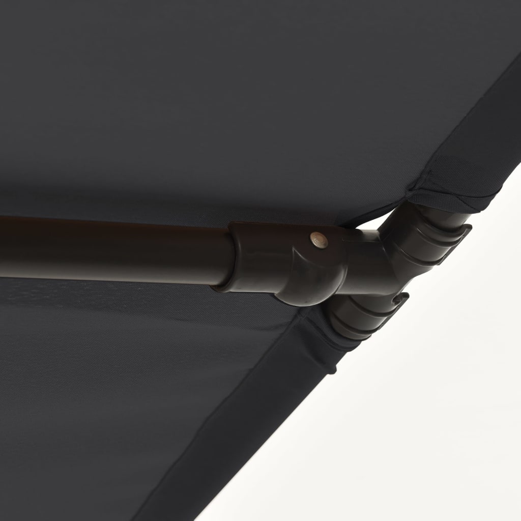vidaXL Parasoll med aluminiumsstang 180x110 cm svart