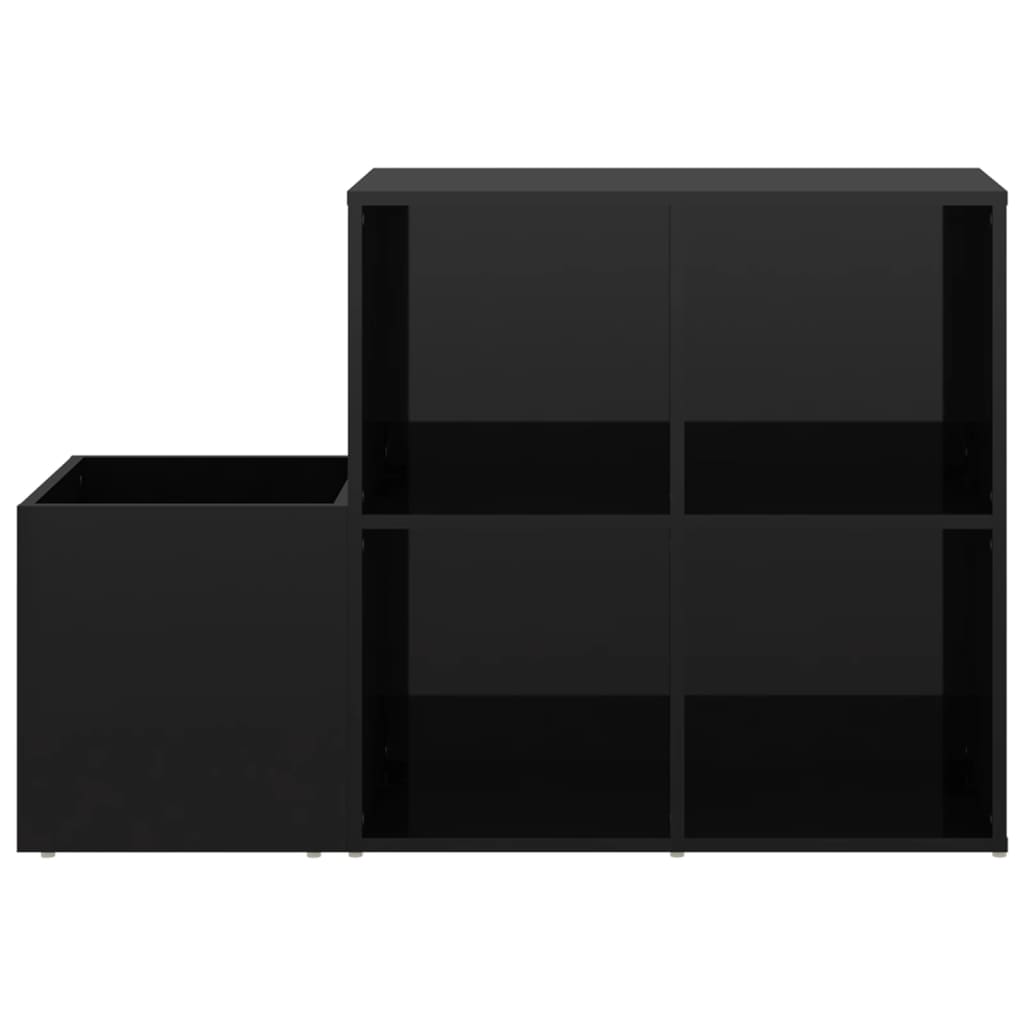 vidaXL Skoskap for gang høyglans svart 105x35,5x70 cm sponplate