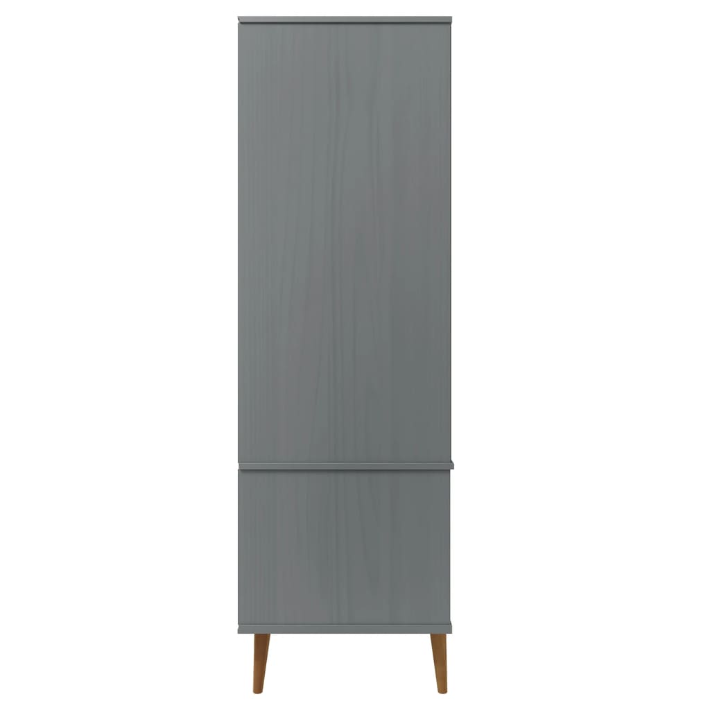 vidaXL Garderobe MOLDE grå 90x55x175 cm heltre furu