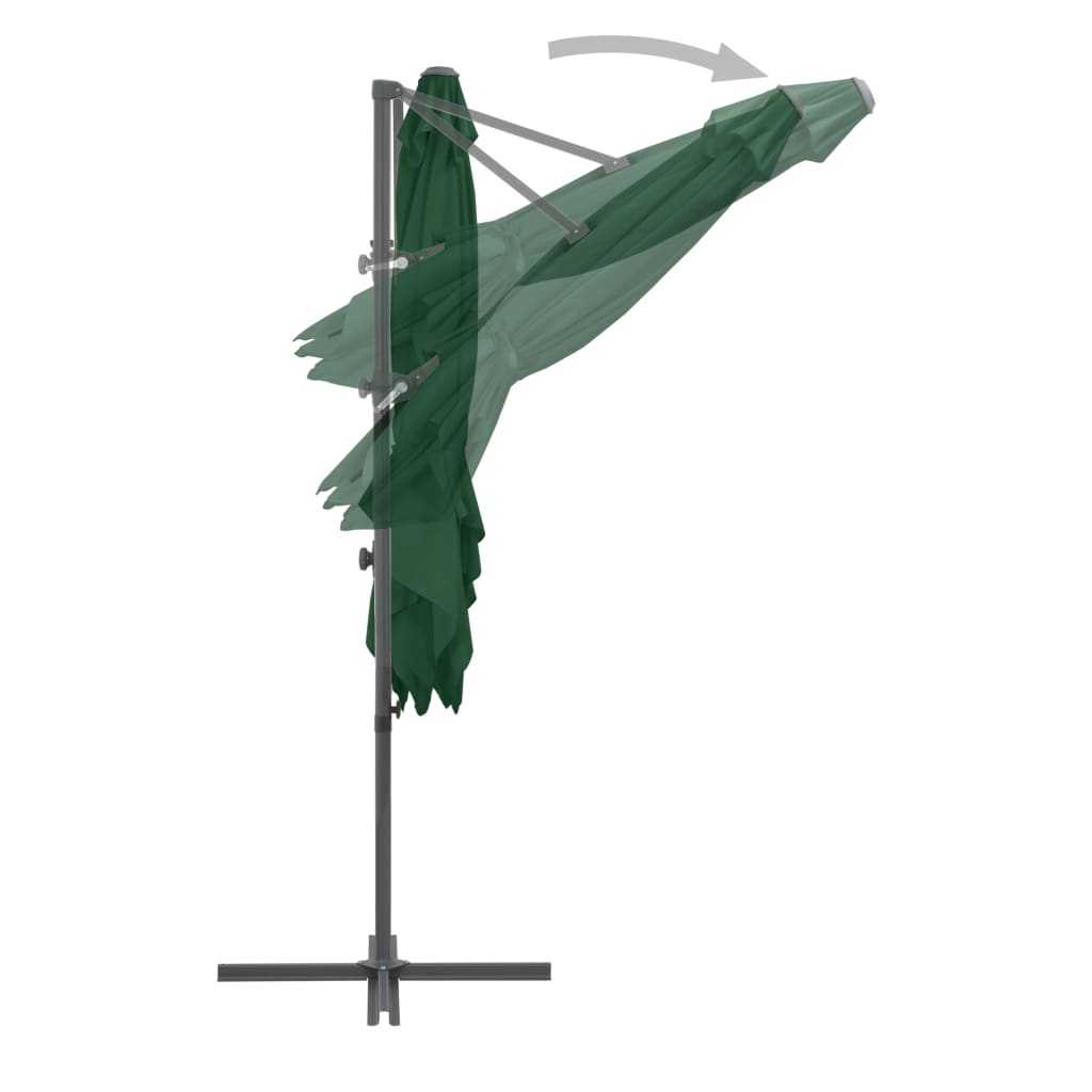 vidaXL Hengeparasoll med stålstang 250x250 cm grønn