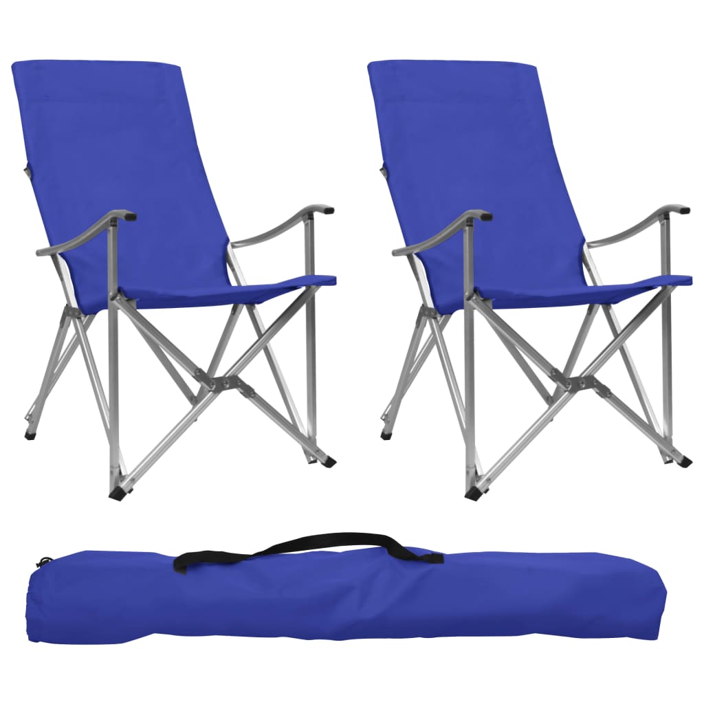vidaXL Sammenleggbare campingstoler 2 stk blå