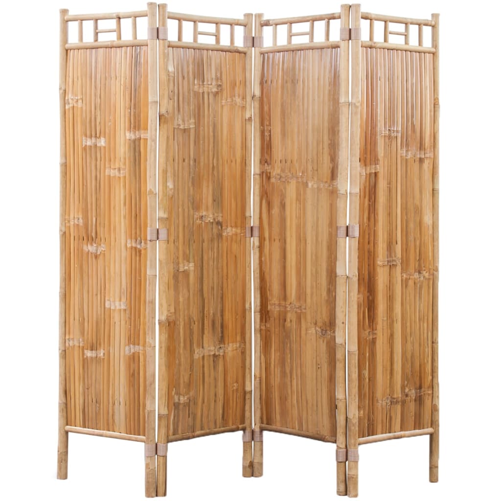 vidaXL Romdeler 4-panel bambus
