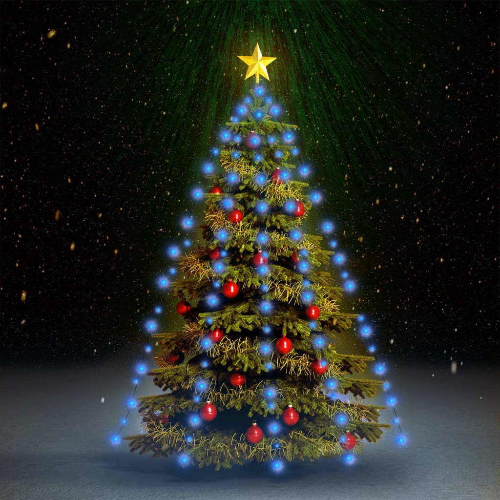 vidaXL Nettlys for juletre med 180 LED blå 180 cm