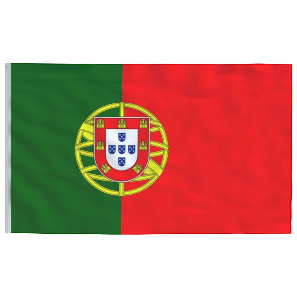 vidaXL Portugisisk flagg og stang aluminium 4 m