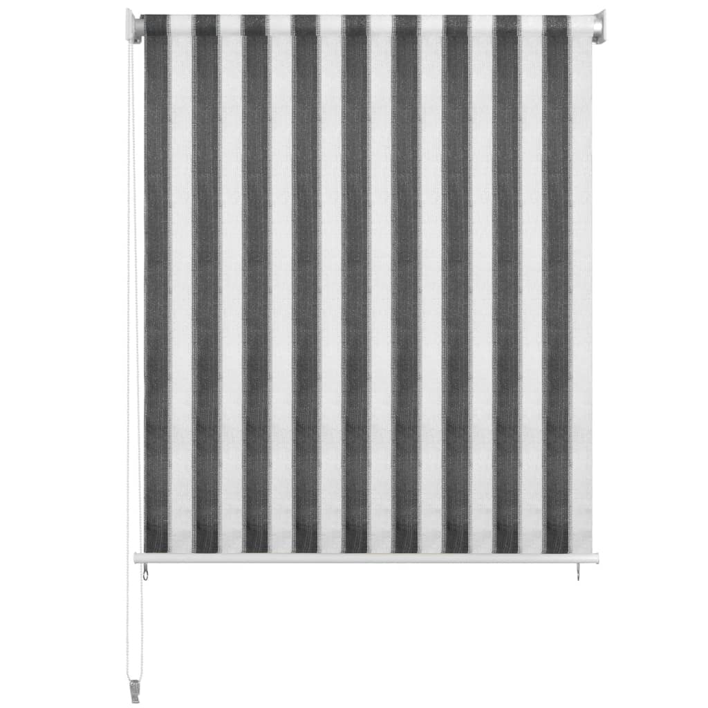 vidaXL Utendørs rullegardin 140x230 cm antrasitt og hvit stripe