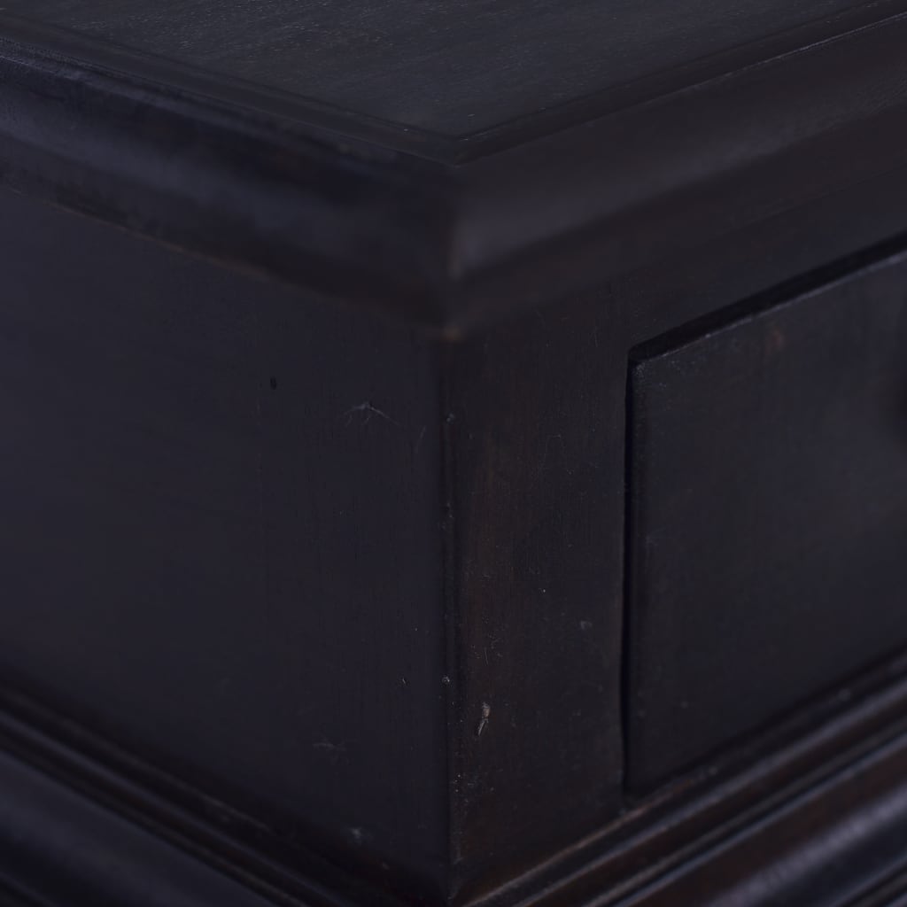 vidaXL Nattbord lys svart kaffe 35x30x60 cm heltre mahogni