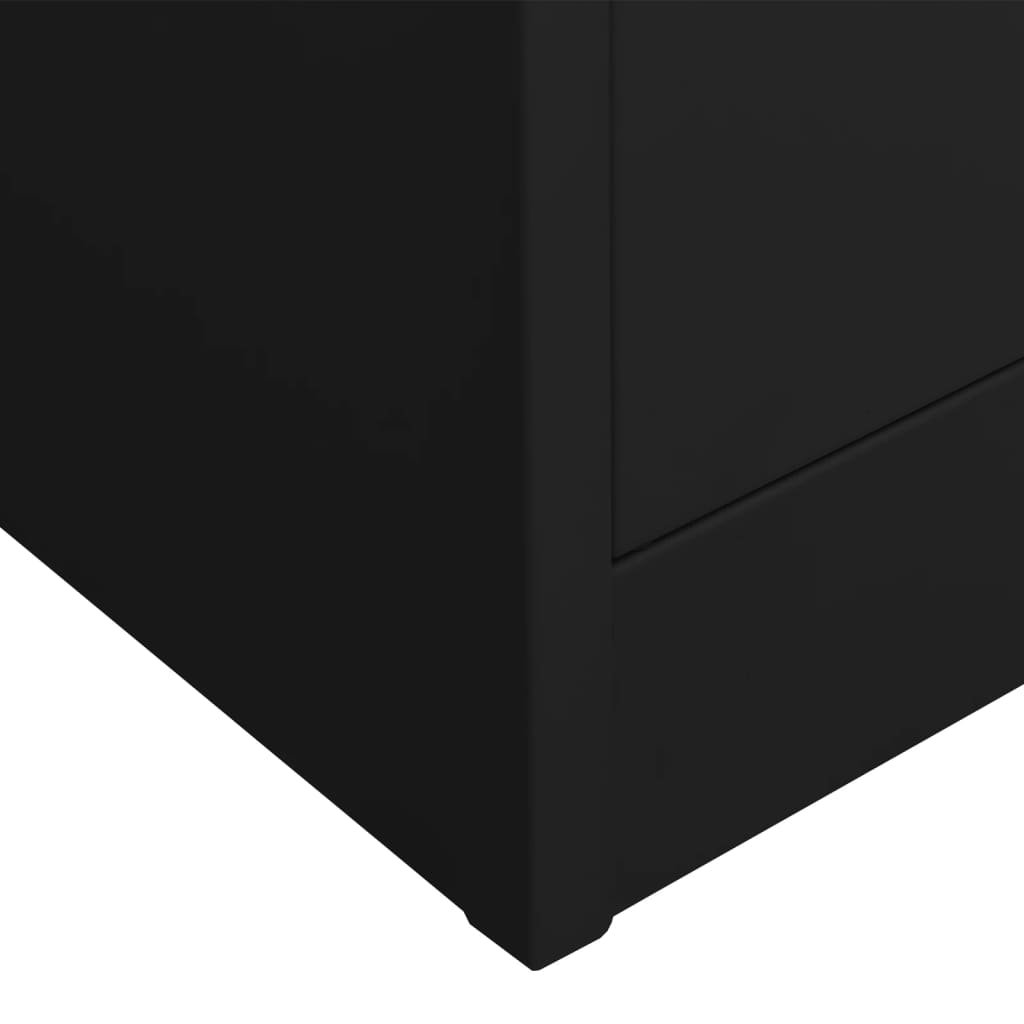 vidaXL Kontorskap svart 90x40x180 cm stål