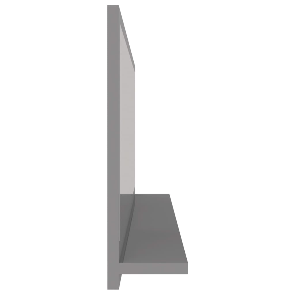 vidaXL Baderomsspeil høyglans grå 90x10,5x37 cm sponplate
