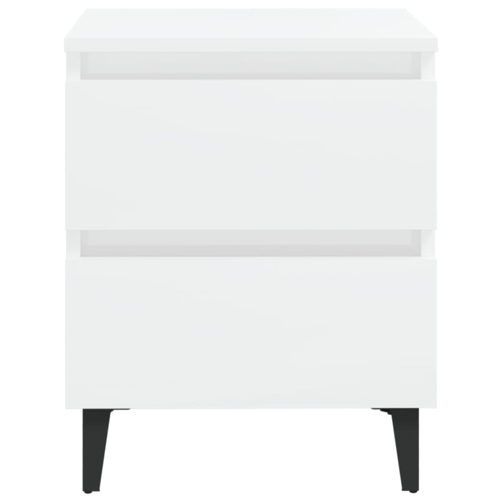 vidaXL Nattbord høyglans hvit 40x35x50 cm sponplate