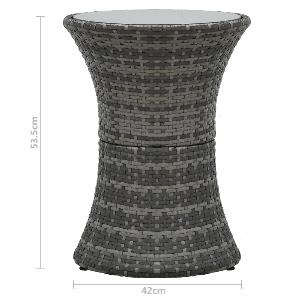 vidaXL Hagesidebord trommeformet grå polyrotting