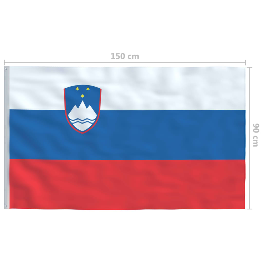 vidaXL Slovensk flagg og stang aluminium 6,2 m