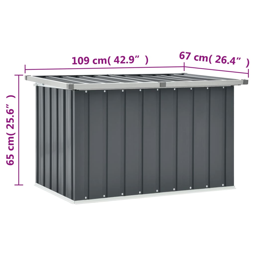 vidaXL Oppbevaringskasse 109x67x65 cm grå