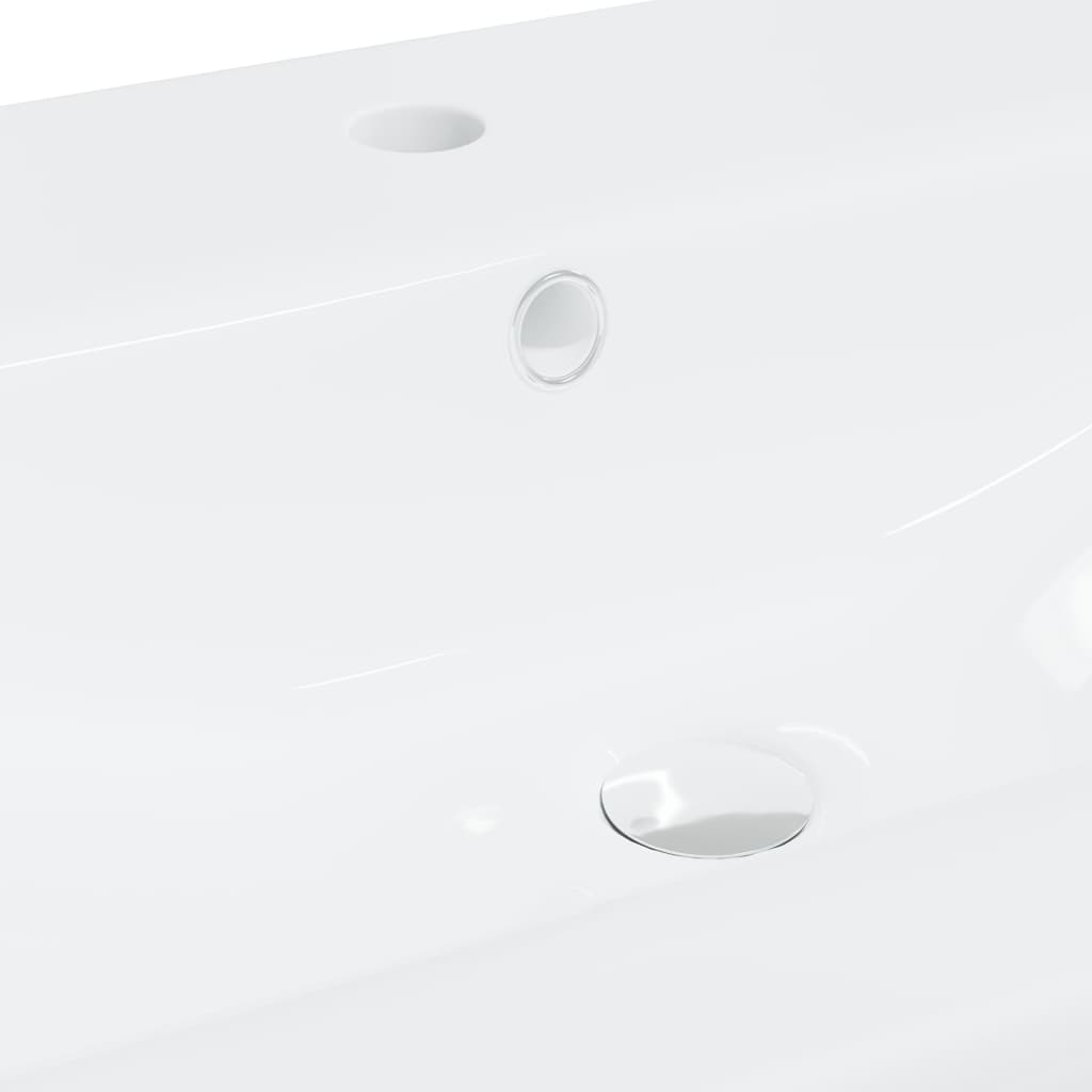 vidaXL Innebygd vask med kran 81x39x18 cm kreamikk hvit