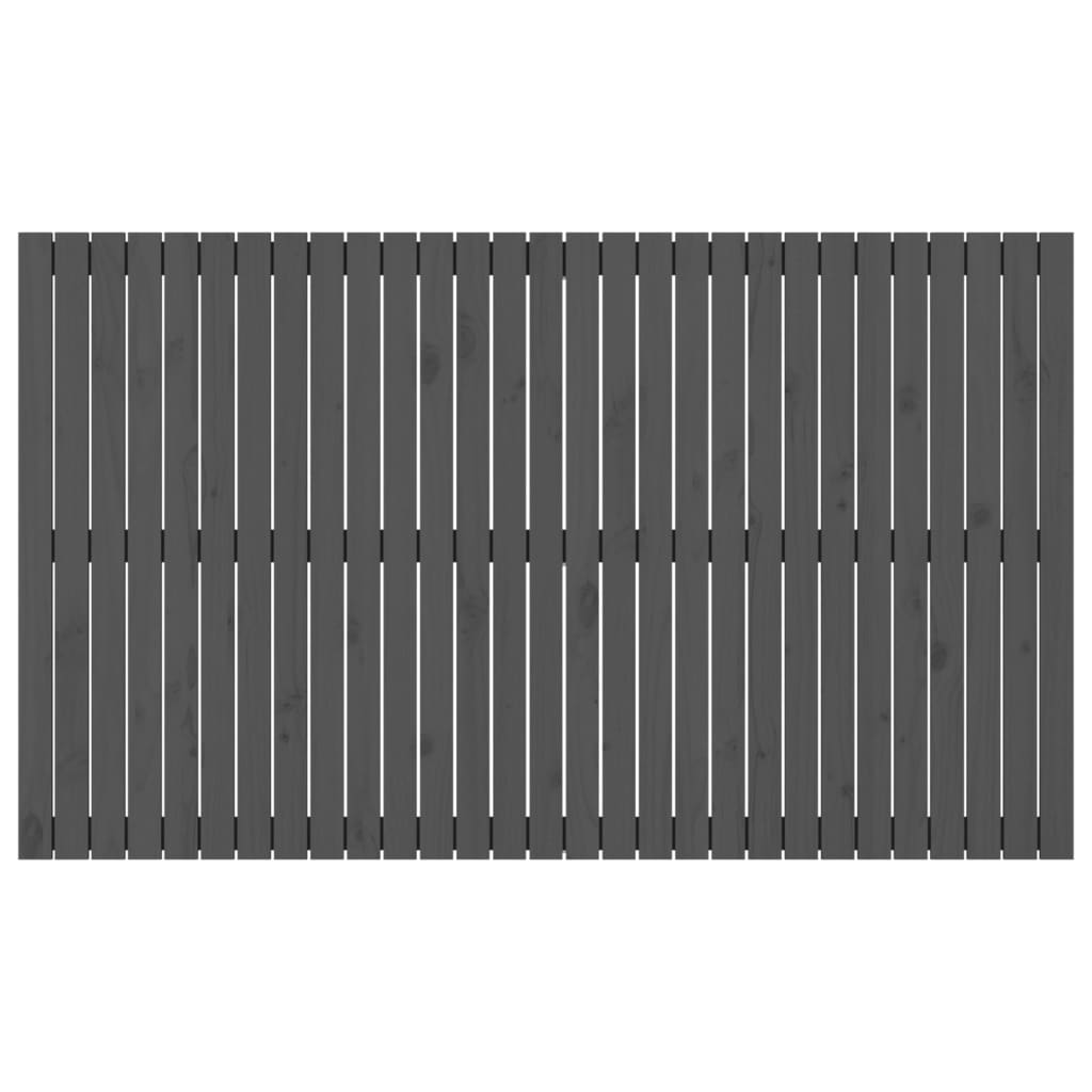 vidaXL Veggmontert sengegavl grå 185x3x110 cm heltre furu
