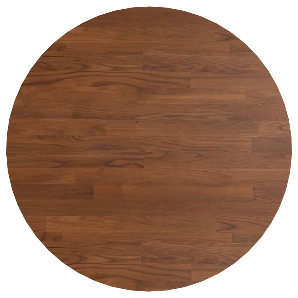 vidaXL Rund bordplate mørkebrun Ø60x1,5 cm behandlet heltre eik