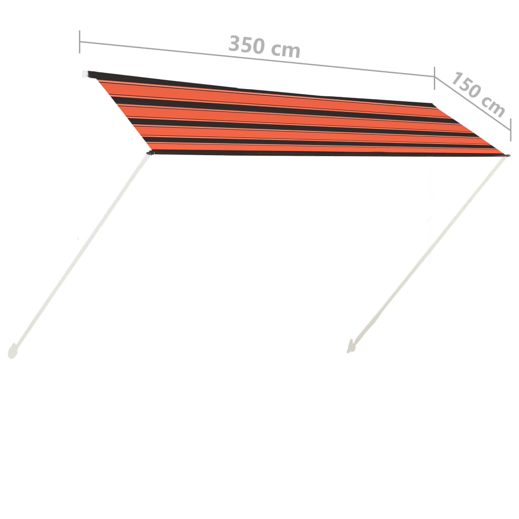 vidaXL Uttrekkbar markise 350x150 cm oransje og brun