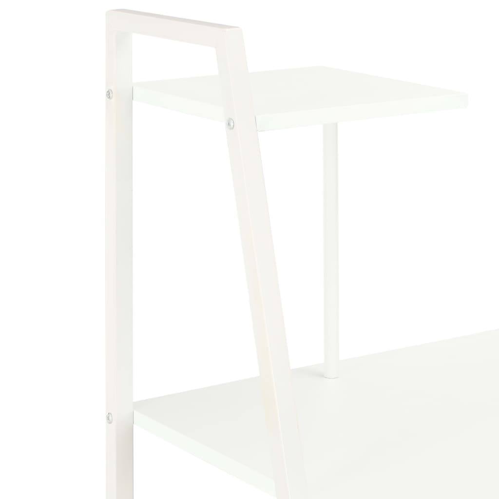 vidaXL Skrivebord med hylleenhet hvit 102x50x117 cm