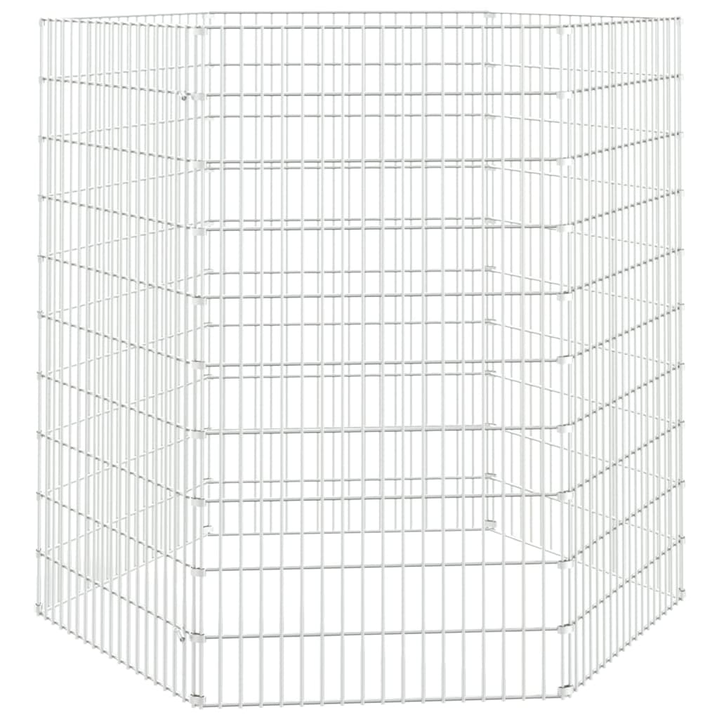 vidaXL Kaninbur med 6 paneler 54x100 cm galvanisert jern