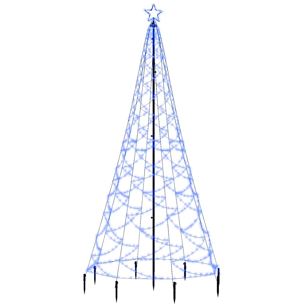 vidaXL Juletre med metallstolper 500 lysdioder blå 3 m
