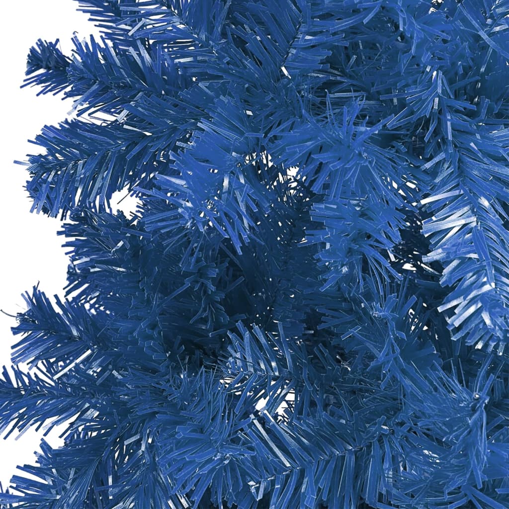vidaXL Slankt juletre med LED og kulesett blå 180 cm