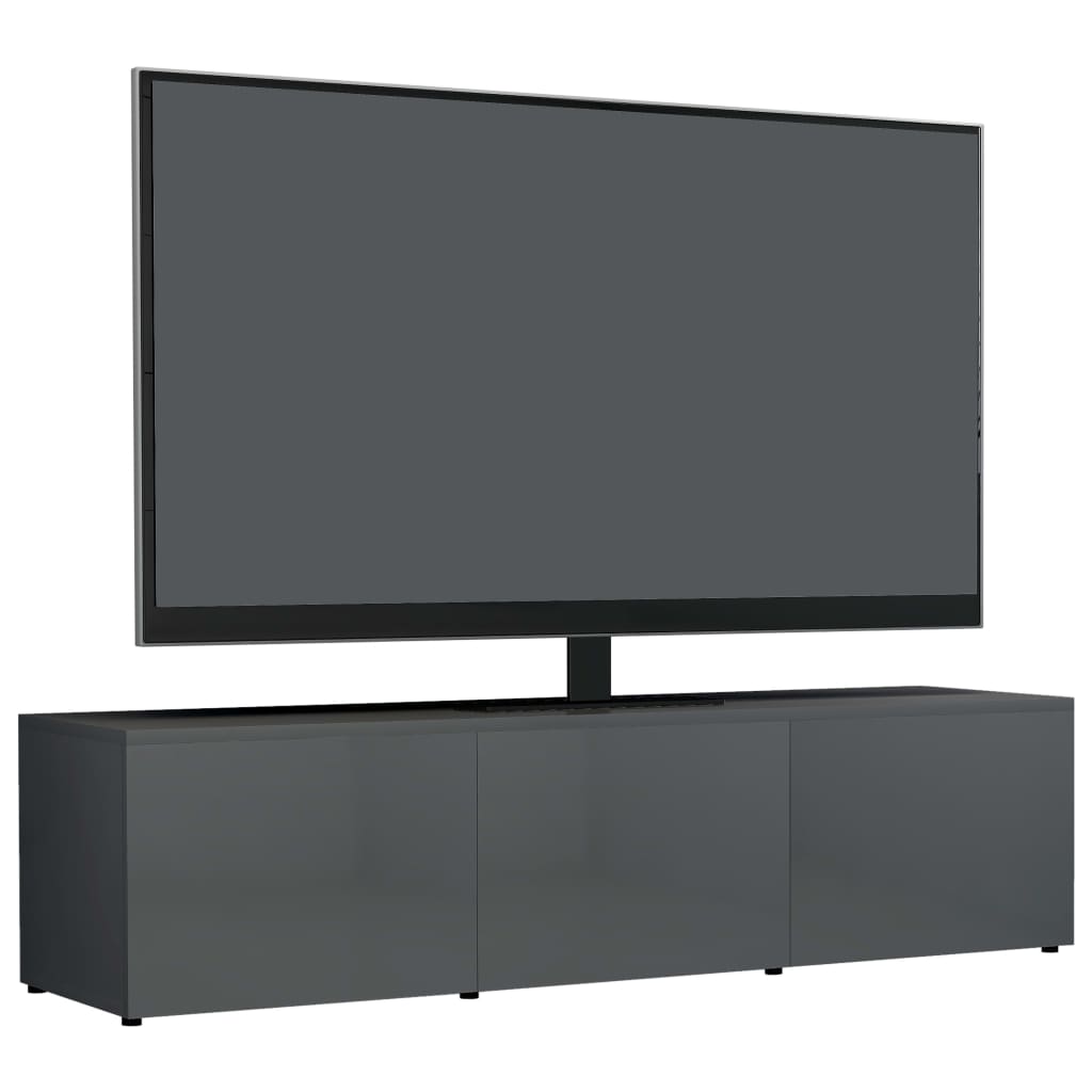 vidaXL TV-benk høyglans grå 120x34x30 cm sponplate