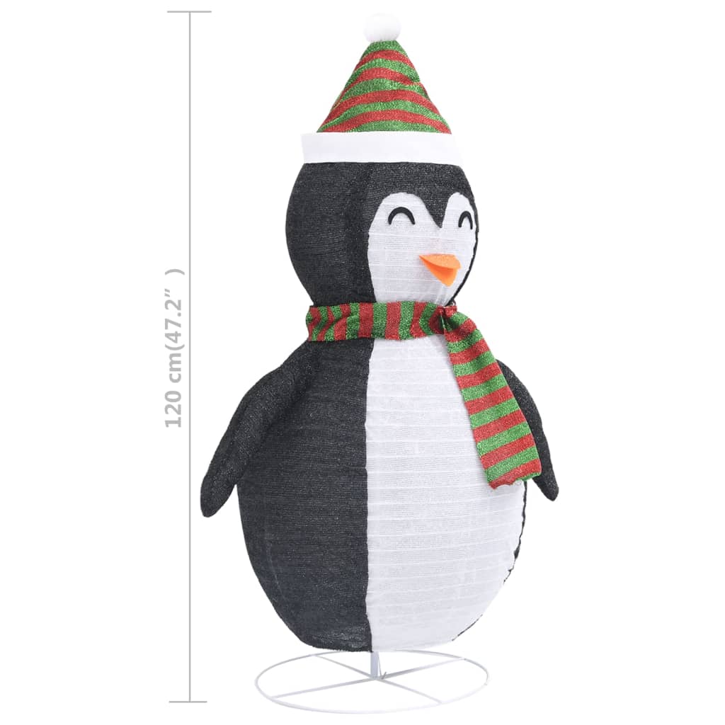 vidaXL Dekorativ pingvinfigur julesnø LED luksusstoff 120 cm