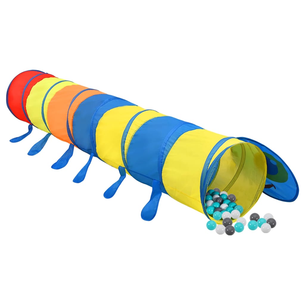 vidaXL Leketunnel for barn med 250 baller flerfarget 245 cm polyester