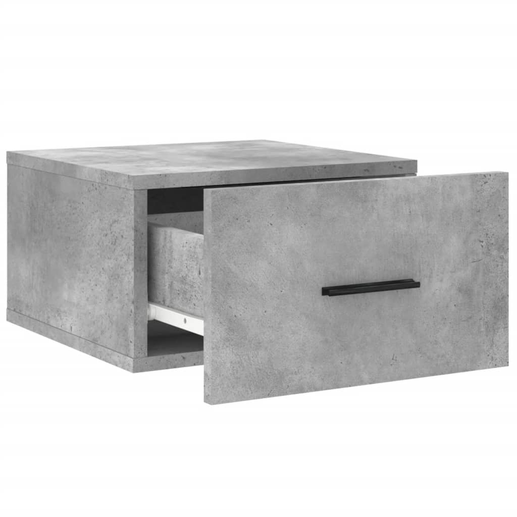 vidaXL Veggmonterte nattbord 2 stk betonggrå 35x35x20 cm