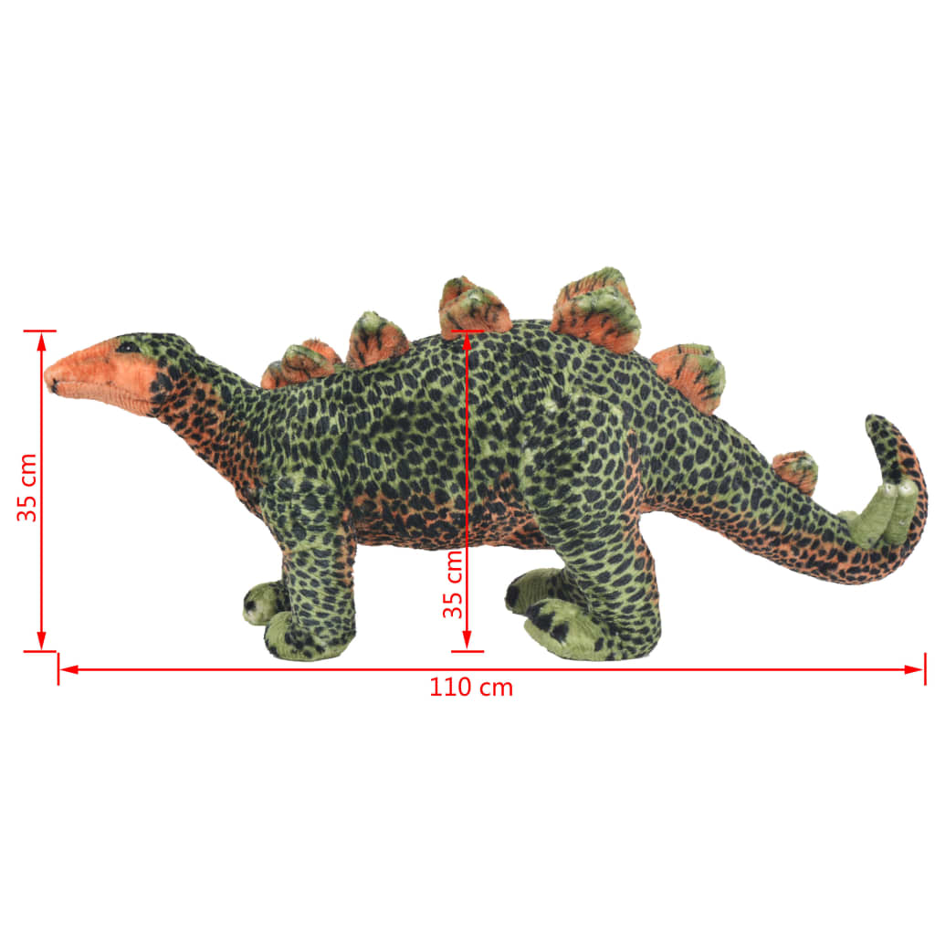 vidaXL Stående lekedinosaur stegosaurus grønn og oransje XXL