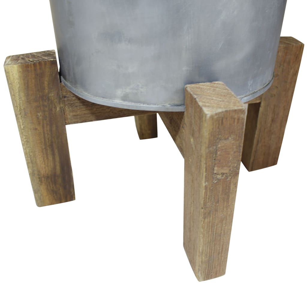 vidaXL Skittentøyskurv galvanisert jern gjenvunnet heltre 30x30x58 cm
