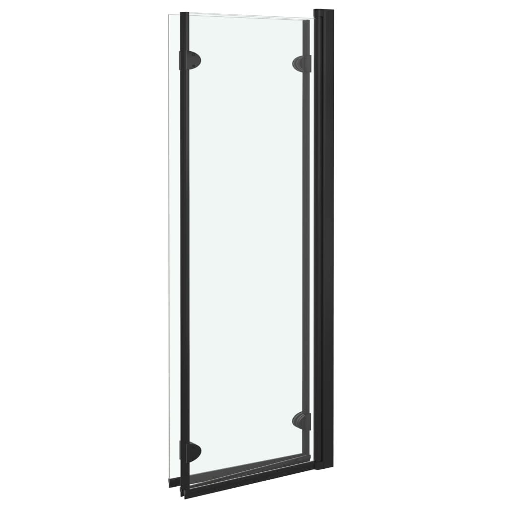 vidaXL Leddet dusjdør med 3 paneler ESG 130x138 cm svart