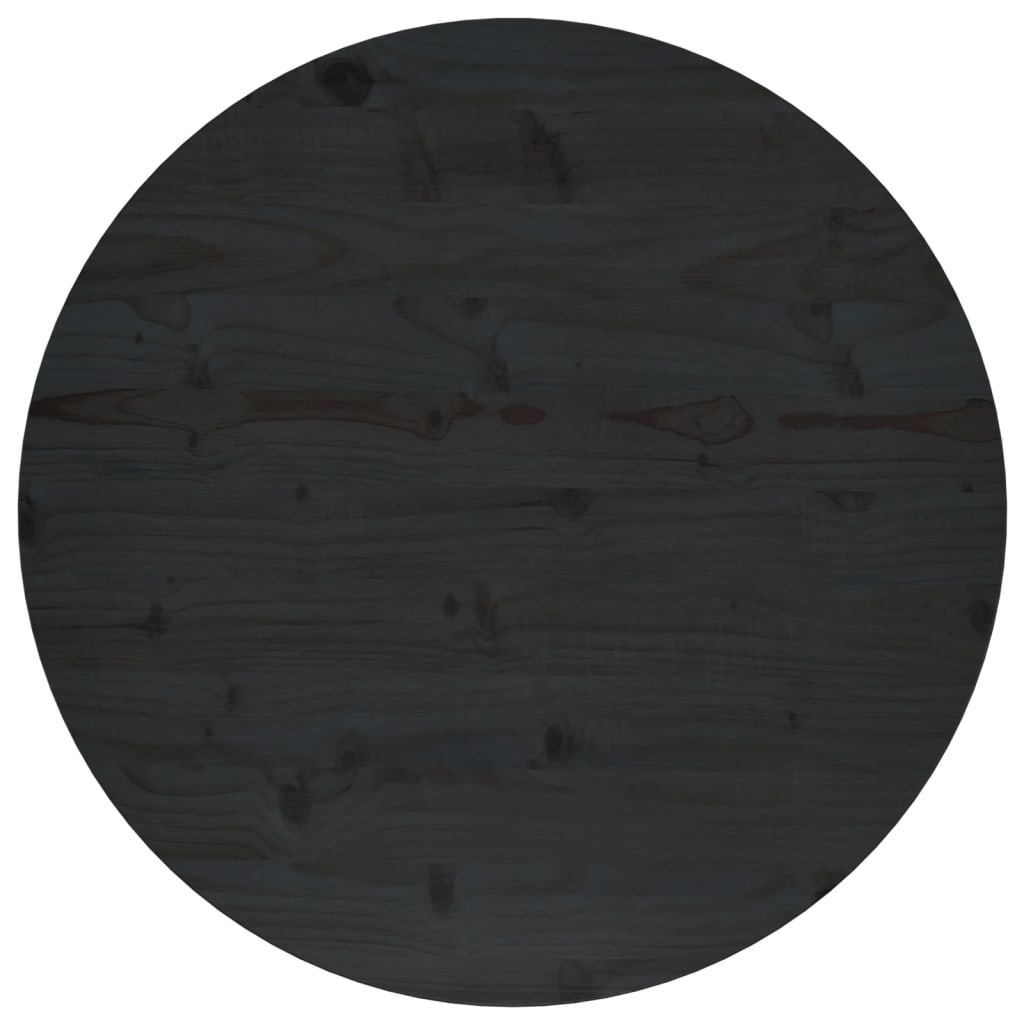 vidaXL Bordplate svart Ø70x2,5 cm heltre furu
