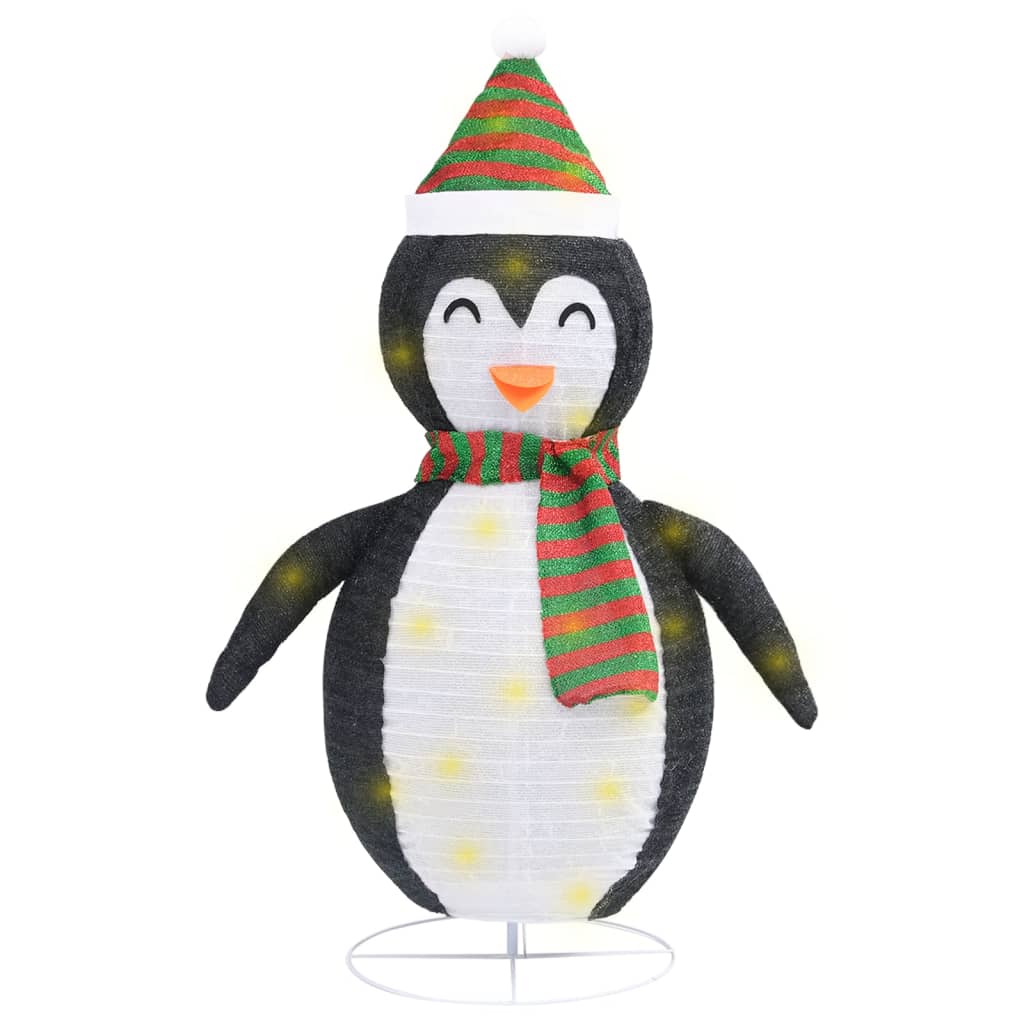 vidaXL Dekorativ pingvinfigur julesnø LED luksusstoff 120 cm
